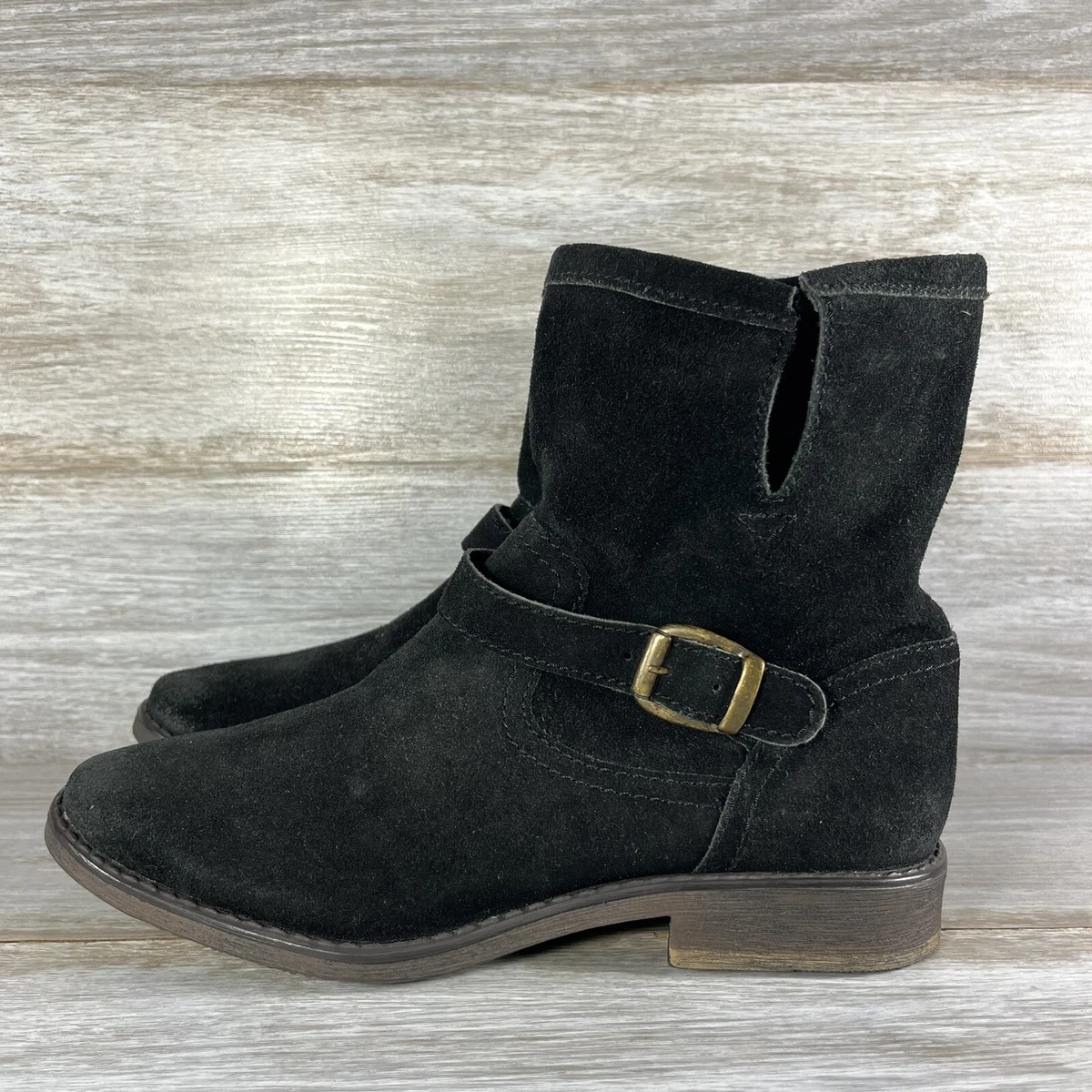 ZIGI Girl Women s Corree Black Suede Buckle Ankle Boots Size 8