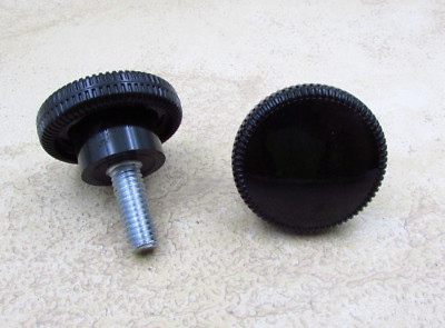 QTY (2), 3/8-16 X 1'' Threaded, Clamping, Plastic Round Grip, Thumb Screw Knobs