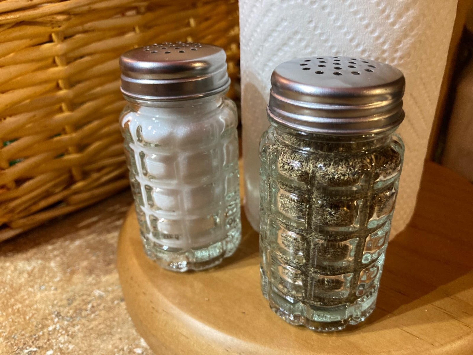 Retro Style Salt and Pepper Shakers with Stainless Top Set of 2 Original Version