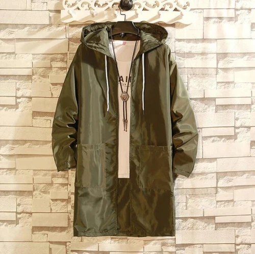 Neu Sommer Herren dünne lange Kapuzenjacken lässig Sonnenschutz Mantel Windbreaker Geschenk - Bild 12 von 14