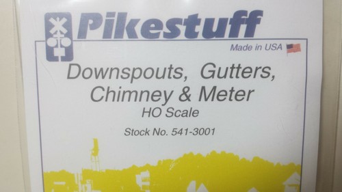 Pikestuff 541-3001 Downspouts Gutters Chimney Meter HO Scale Model Railroad - 第 1/3 張圖片