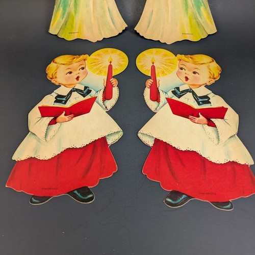 Dennison Paper Cutout Vintage (4) Choir Boy Angel Lamb 8.5" Christmas Easter USA - Picture 4 of 6