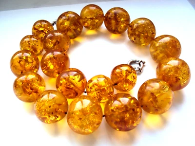201 g  Bernstein Kette  amber necklace Rarität! - Bild 1 von 4