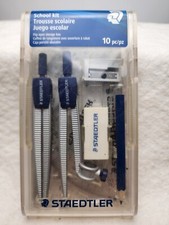 Staedtler Drafting Supplies Protractor Triangle Compass School Kit Vintage