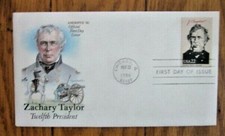 PRESIDENT ZACHARY TAYLOR  1986 ARTCRAFT COLOR CACHET FDC VF UNADDRESSED