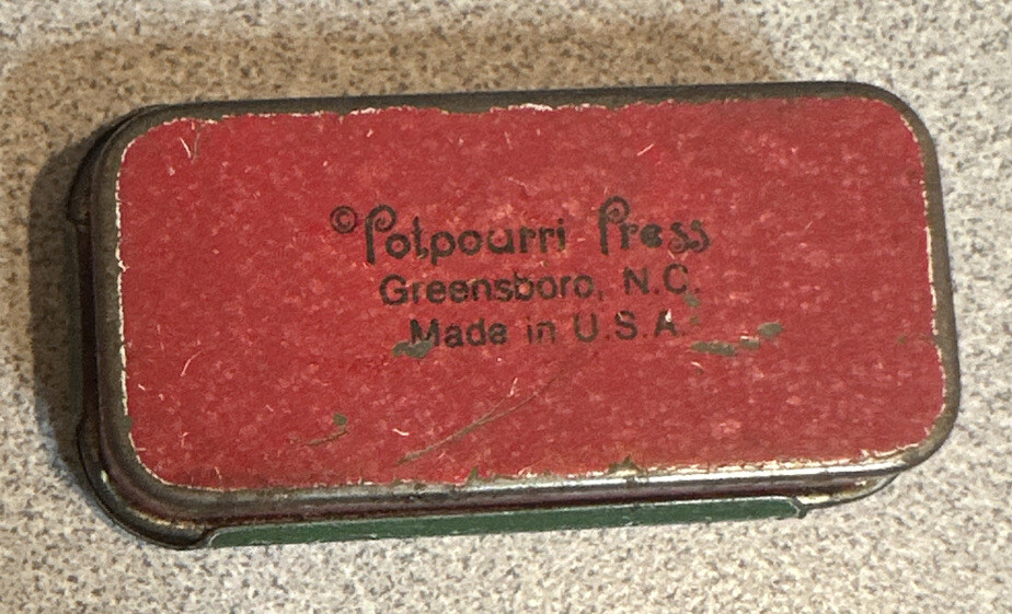 Vintage Potpourri Press Goose Miniature Mini Trinket Pill Tin Box USA