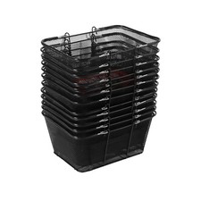 12 Pack Commercial Shopping Baskets Metal Wire Handheld Store Retail Black