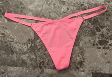 VICTORIA'S SECRET O/S PINK GOLD CHARM SATIN SMOOTH VINTAGE RARE V STRING PANTIES