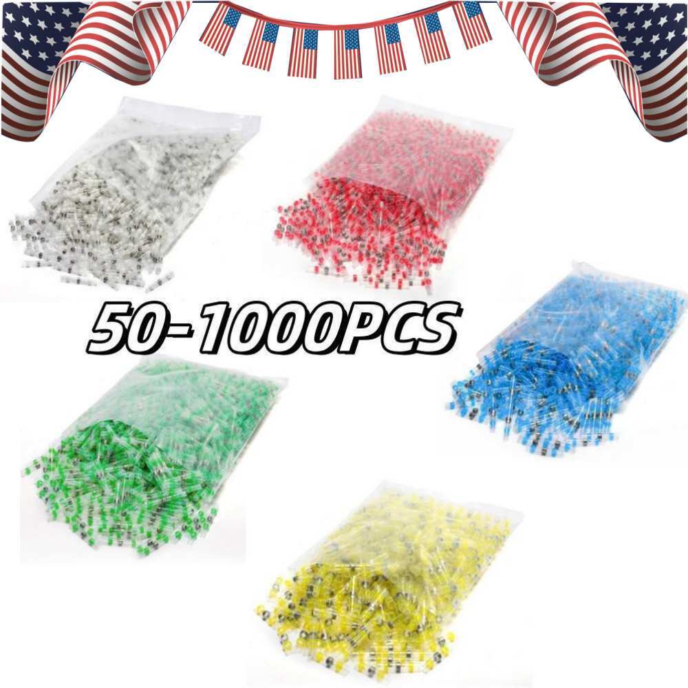Solder Seal Sleeve 1000-50 Heat Shrink Butt Wire Connectors Terminals Waterproof