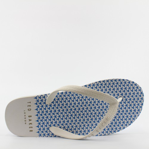 Ted Baker Flyxx 4 Blue White Synthetic Mens Slip On Thong Flip Flops Ebay