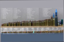 Listing image for Bullet Caliber Comparison Chart Poster 24inx36in Poster