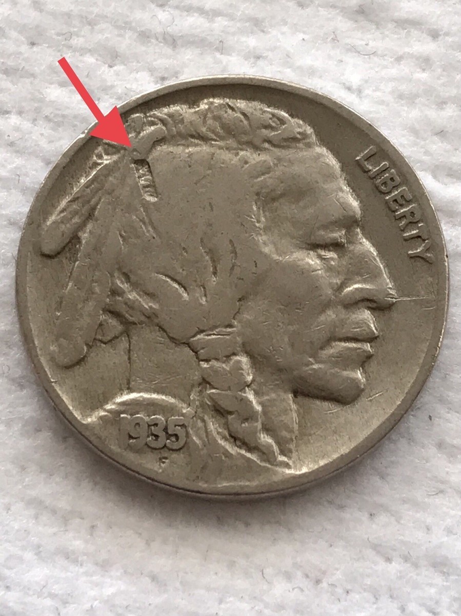 1935 Buffalo Nickel, Error Major Lamination!!!
