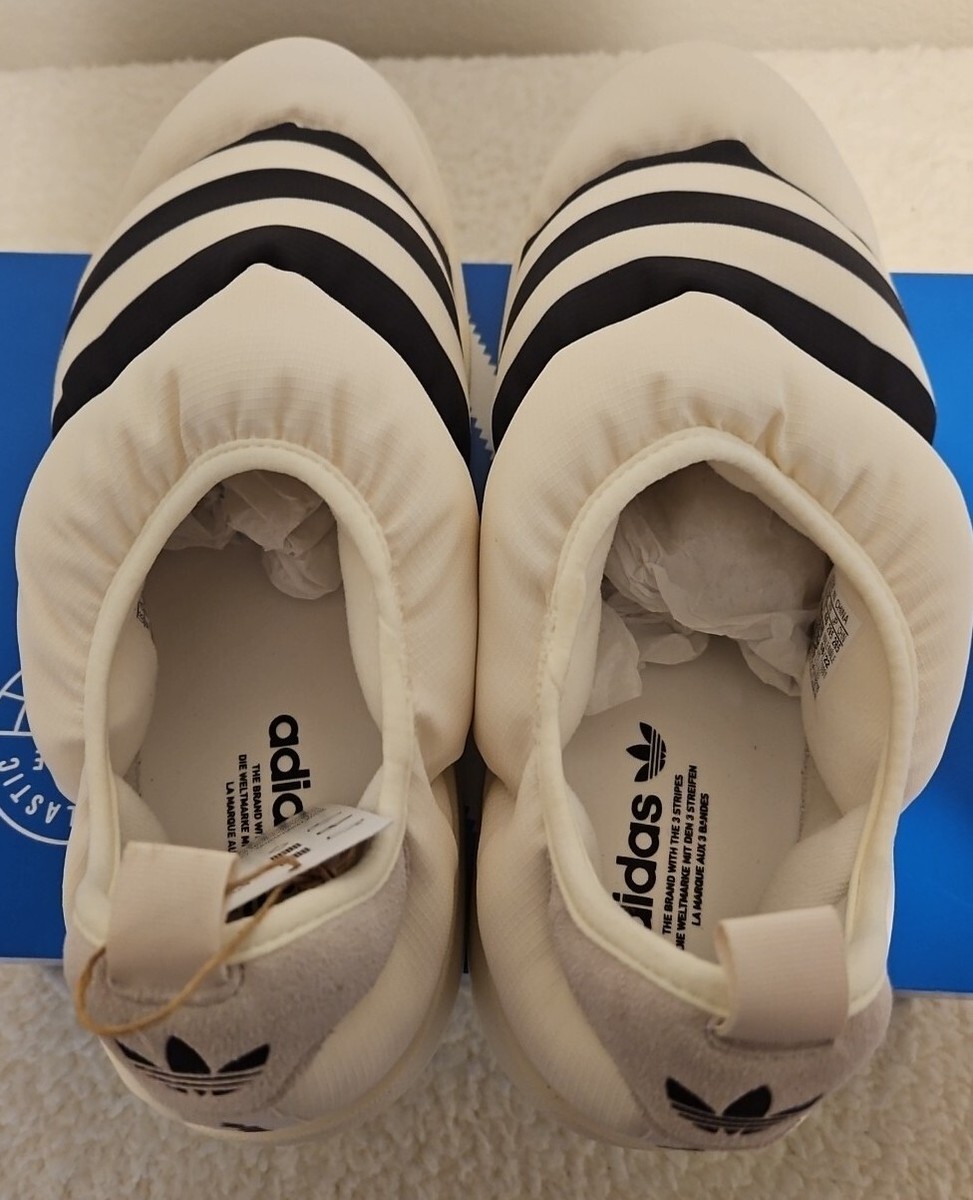 ◆adidas◆ Puppylet White Black GY1593 Adidas Puffylette Slippers Mens 11 Off White Shoes GY1593