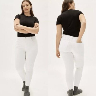 Everlane Curvy High Rise Skinny Jeans 27 White Stretch Denim Minimalist