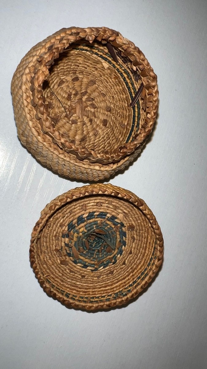 ビンテージインディアンバスケット antique vintage Native American Indian Small Trinket Basket with