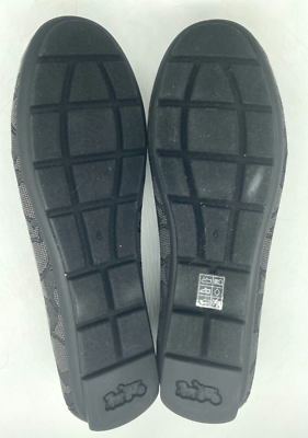 Coach Moira Loafers Signature Jacquard Leather Black Coal Charms