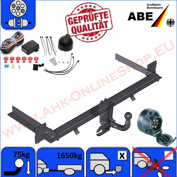 AHK ES7 FüR Opel Astra H Caravan Bj 2004- AnhäNgerkupplung AnhäNgevorrichtung-image