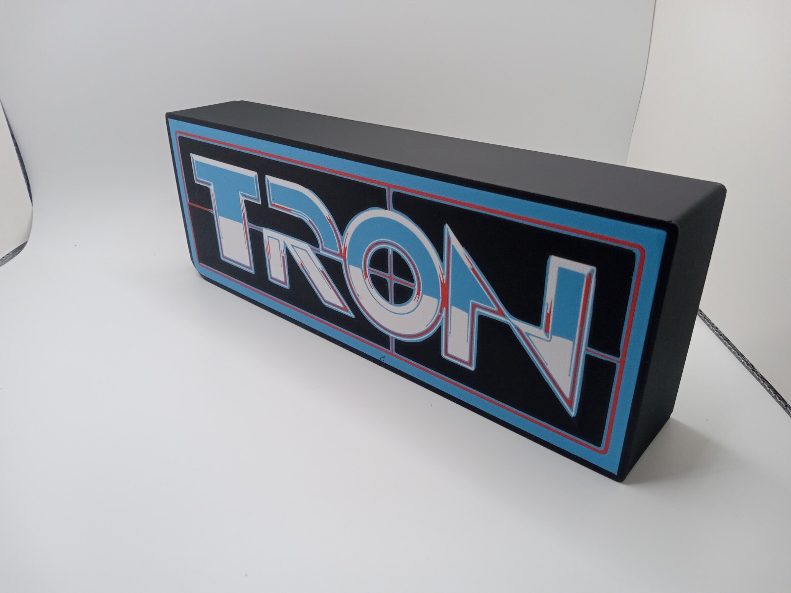 Retro Tron logo lightbox sign for vintage style tron collection display