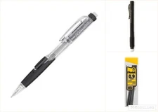 Pentel Twist-Erase Click Pencil Kit 0.9mm Lead Clic Eraser Black School Office