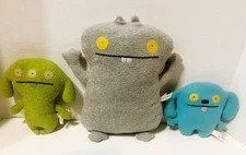LOT 3 VINTAGE UGLY DOLLS PLUSH COLLECTABLE RARE! “02 BABO, “06 PEACO, “09  KET.