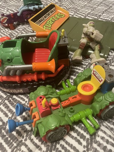 Vintage Lot Of 80s 90s TMNT Ninja Turtles Vehicles Playmates Party Wagon Taxi - Picture 5 of 9