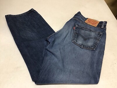 Levis 504 Jeans Mens 34x30 Blue Regular Fit Straight Leg Med Wash Denim