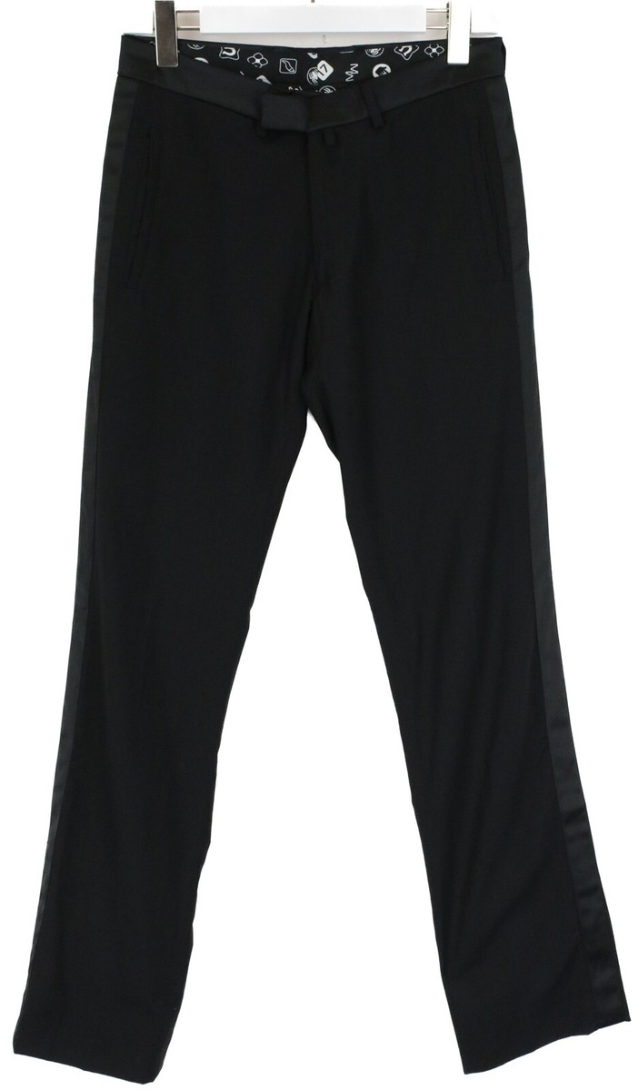 MESSAGERIE Trousers Men's (EU) 44 Wool Blend Pants Black | eBay