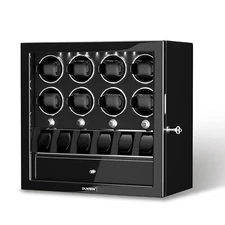 Watch Winder Automatic 8+6 Watches with Jewelry Storages Mabuchi Motor LED Light