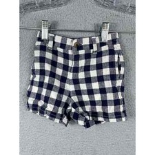 Janie and Jack Navy Gingham shorts 12-18