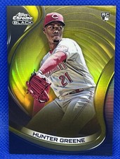 HUNTER GREENE 2022 Topps CHROME BLACK Gold Refractor REDS RC #20/50 SP
