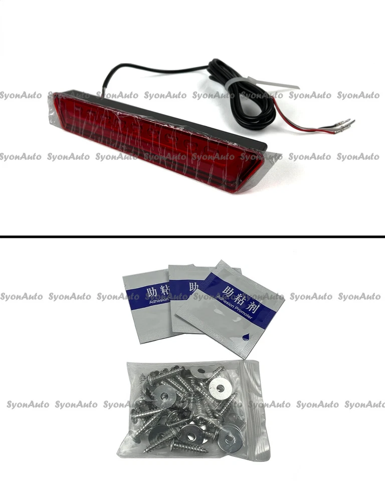 PARA HYUNDAI ELANTRA 21-23 NEGRO BRILLANTE ALETA DE TIBURÓN DIFUSOR TRASERO CON LUZ DE FRENO LED Foto 4 de 4