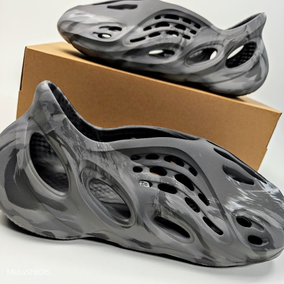 Adidas US 12 Men's Antoca Grey Blue MX Granite Marbled Yeezy Foam RNR IE4931 New thumbnail 9