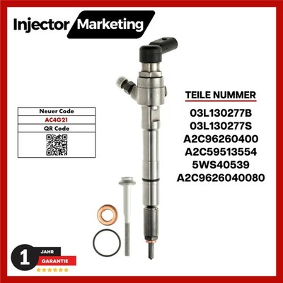 03L130277B Injektor Einspritzdüse Für VW Audi Seat Skoda 1.6 TDI Continental VDO