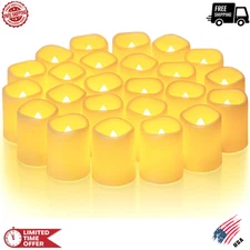 Homemory 24Pk Flickering Flameless Votive Candles, 200+Hour Electric Fake Candle
