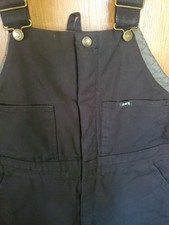 KEY Men's Black Cotton Insulated Overalls 17754 Size LS Long Short NWOT