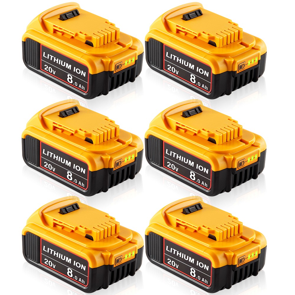 1-6 Pack 20V For DeWalt 20 Volt Max 8.0AH Lithium Ion Batter