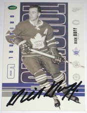 DICK DUFF SIGNED PAKRHURST ORIGINAL SIX TORONTO MAPLE LEAFS CARD AUTOGRAPH AUTO!
