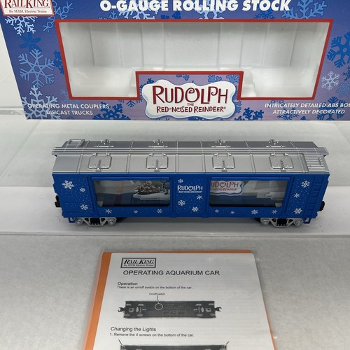 MTH RailKing 30-79183 Rudolph Red Nosed Reindeer Christmas Action Car New O - Picture 6 of 16