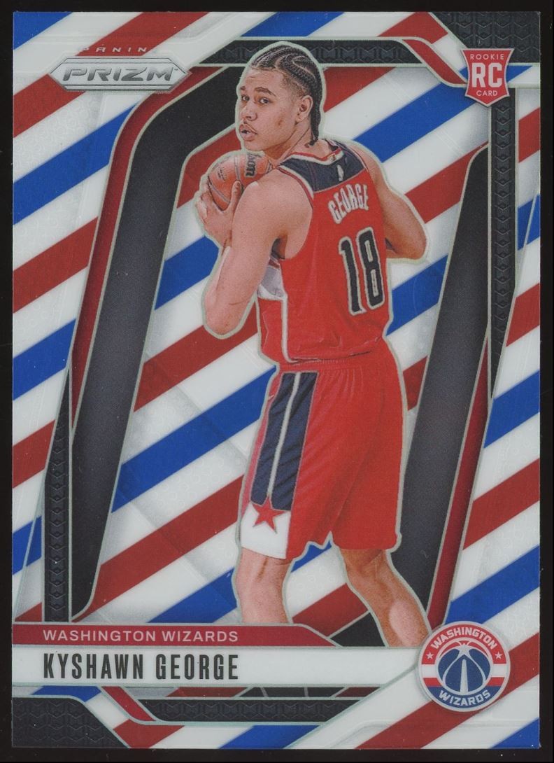Kyshawn George Rookie #257 2024-25 Panini Prizm Red White Blue Prizm Wizards NBA