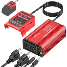300W Power Inverter Compatible with Milwaukee M18 Battery DC 18V to AC 110V ...