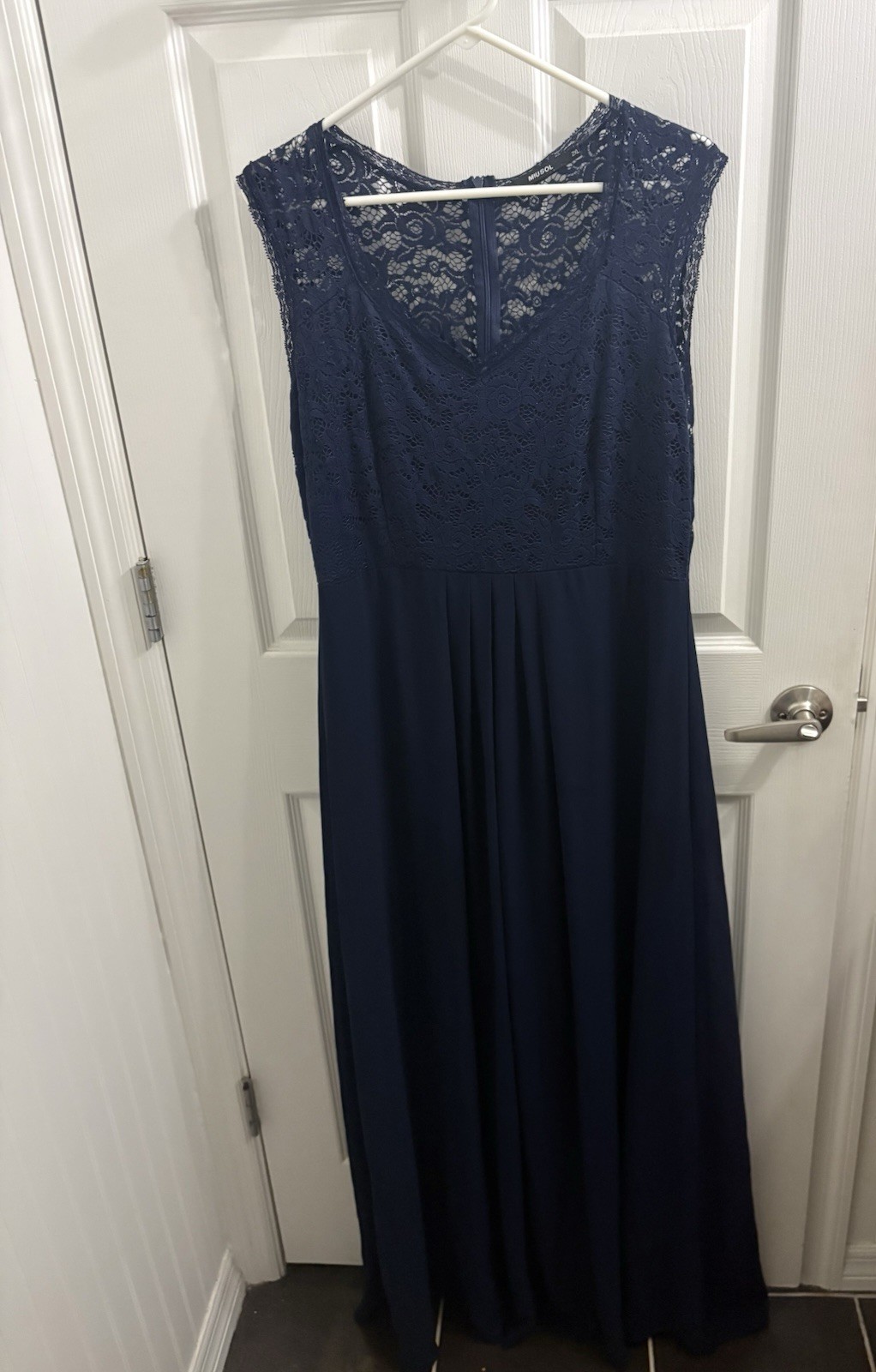 Miusol Navy Floral Lace Sleeveless V-Neck Maxi Dress Plus Size 2XL