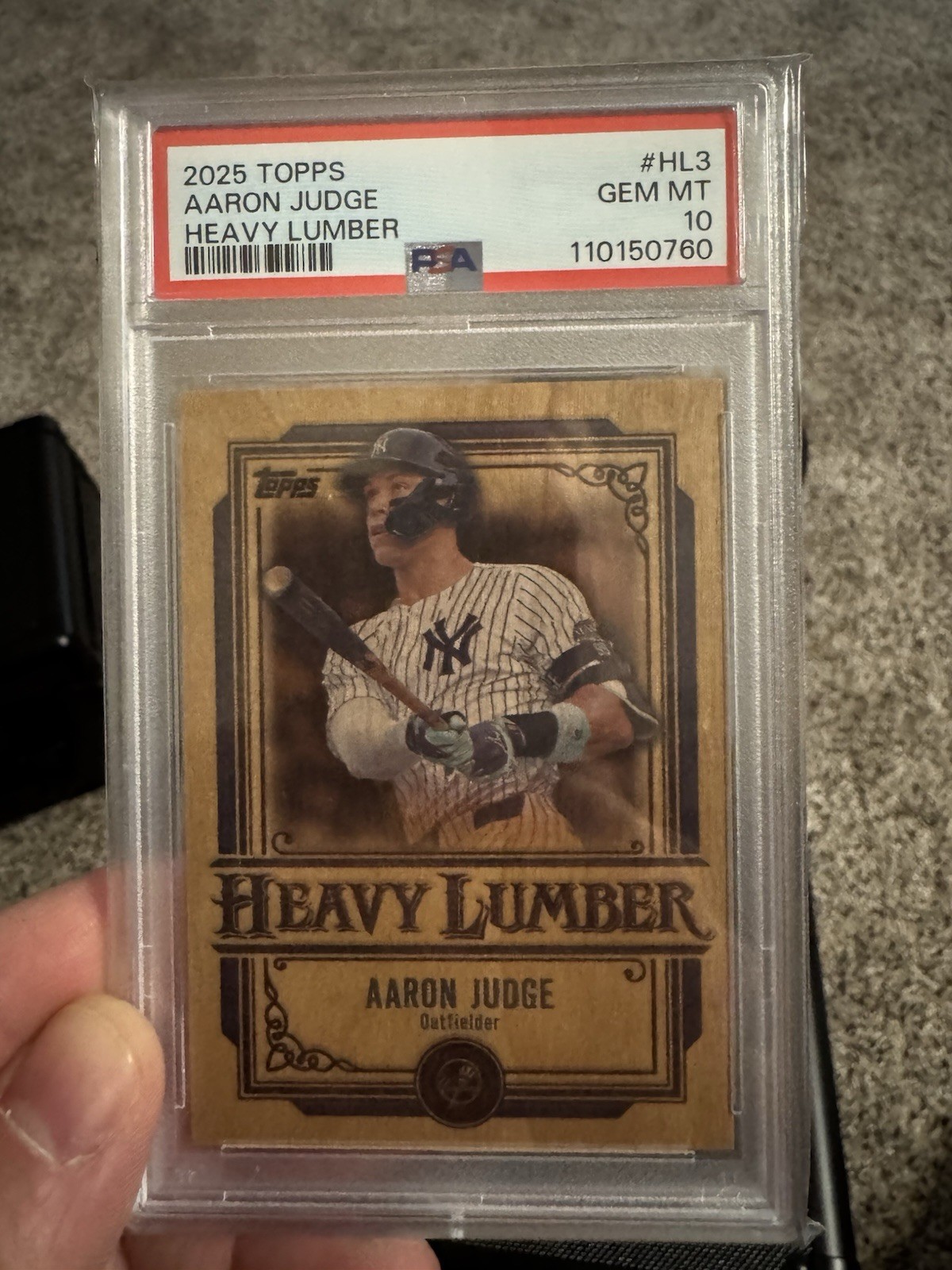 Aaron Judge 2025 Topps Heavy Lumber #HL3 PSA 10!!! Yankees Captain!!! GOAT!!!