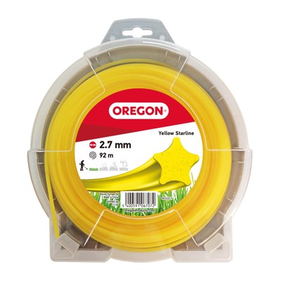 Oregon Mähfaden 27mm Gelb für hohes Gras Unkraut Rasen Profi 92m Rasentrimmer