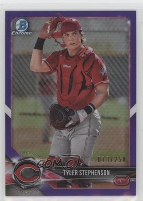 2018 Bowman Chrome Prospects Purple Refractor /250 Tyler Stephenson #BCP133 0g4