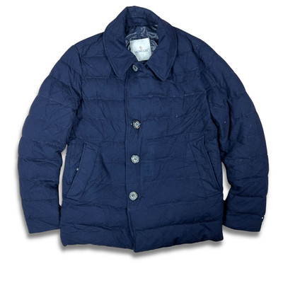 Moncler Navy Quilted Down Jacket Rembrandt Giubbotto Coat Size 3 (L)