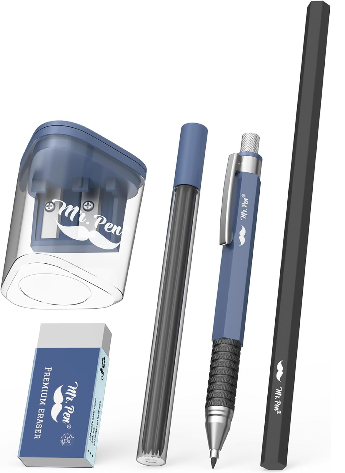 Set, 5 Pcs, 2.0mm Mechanical Pencil, 2.0mm Lead Refill, Hb P
