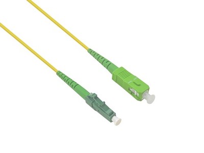 helos LWL Patchkabel OS2 Simplex 2,0mm SC/APC-LC-APC 9/125µm gelb 0,5m LSZH