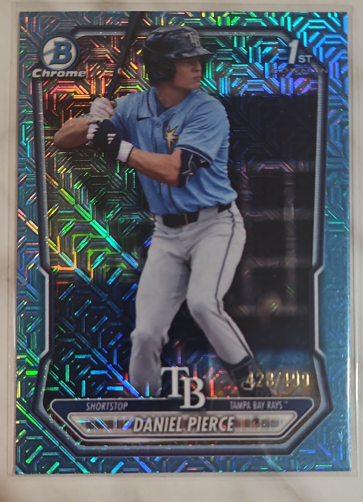 2026 Bowman - Chrome Prospects Daniel Pierce #BCP-77 Sky Blue Mojo Refractor...