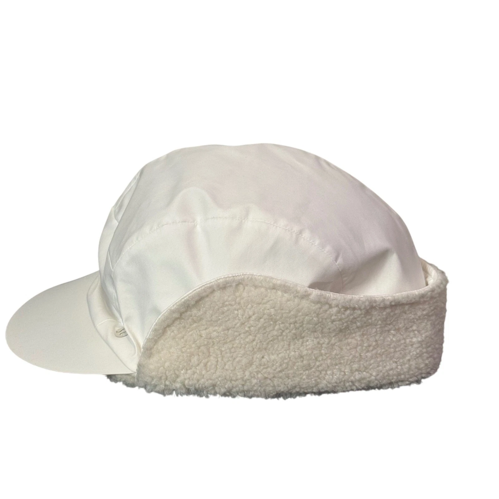 Lululemon Fleece Trapper Hat M/L White Ear Flap Cap Winter Gorpcore Athleisure