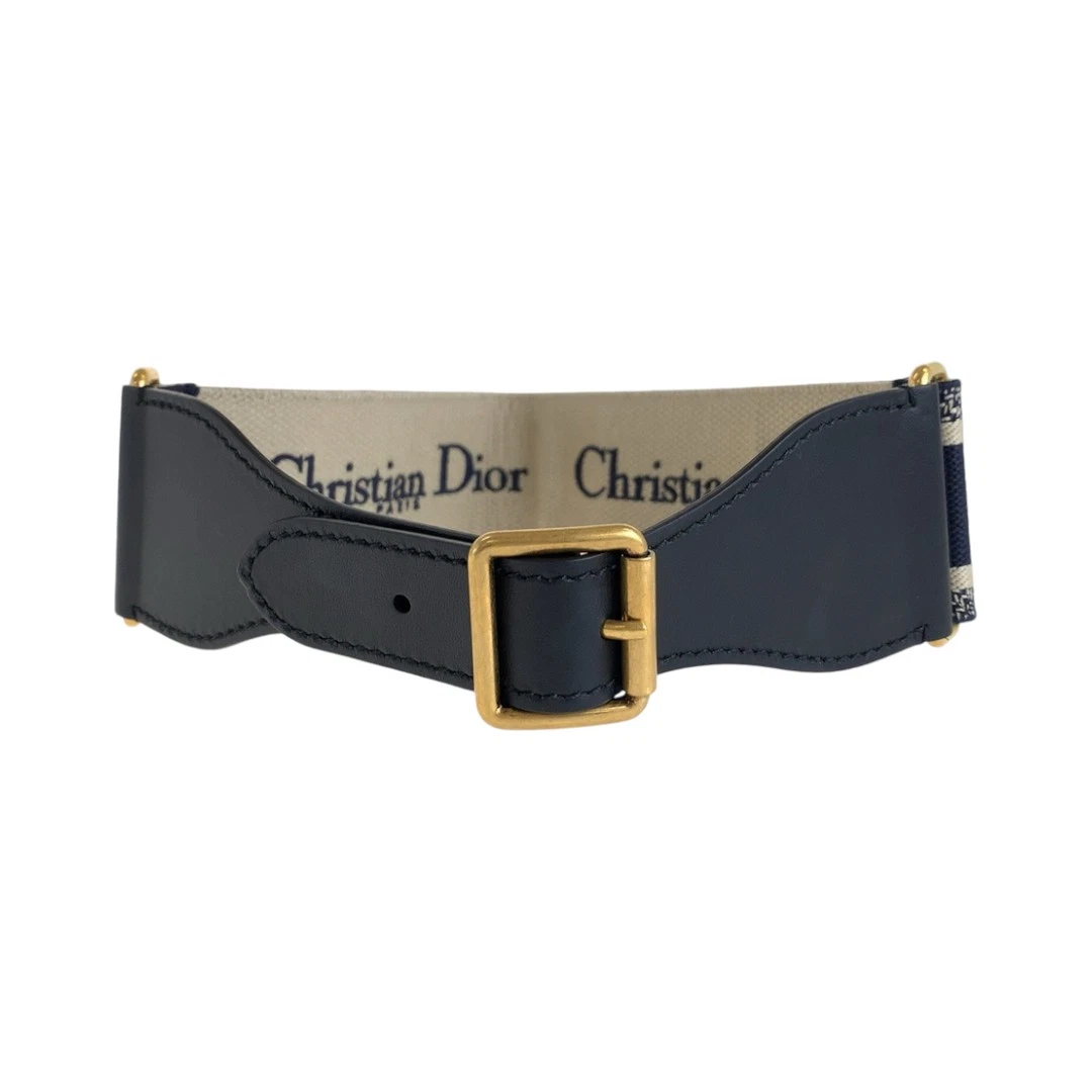 Ceinture Dior Broderie 70 Noir Marine Or Quincaillerie Cuir 50 Ma 0250 pour Femme